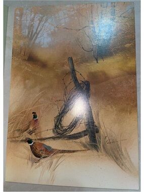 Vintage Birthday Card with Pheasants (Green Envelope)